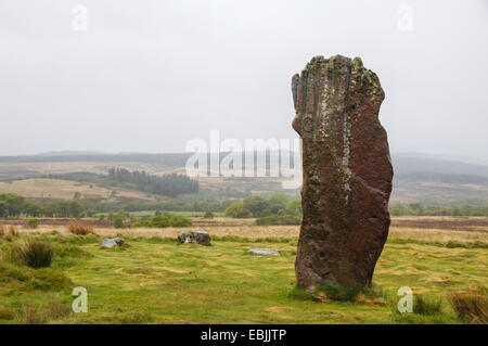 Reste der Steinkreis von Machrie Moor aus der frühen Bronzezeit, Großbritannien, Schottland, Arran-Island Stockfoto