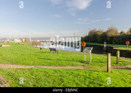 Lydney Hafen auf dem Westufer des Flusses Severn in Gloucestershire Stockfoto