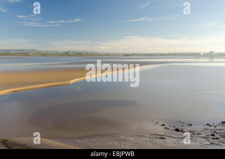 Ebbe am Lydney Hafen auf dem Westufer des Flusses Severn in Gloucestershire Stockfoto