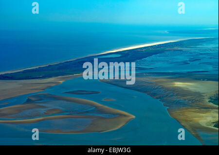 Luftbild Wattenmeer in der Nähe von Juist, Deutschland, Niedersachsen, Juist Stockfoto