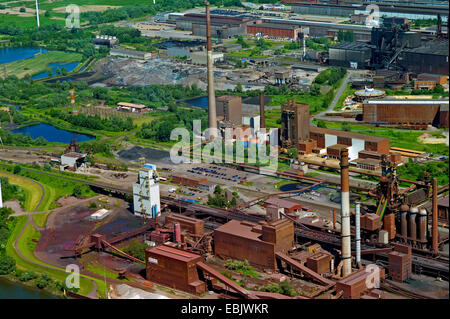 Luftaufnahme des Stahlwerks Arcelor Mittal, Deutschland, Bremen Stockfoto