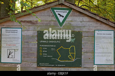 Deutschland, Hessen, Reinhardswald, Nature Reserve Sababurg, Sababurg zu unterzeichnen Stockfoto