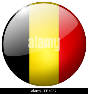 Belgien runde Schaltfläche "Glas" Stockfoto