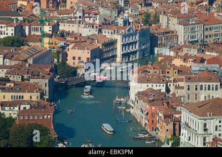 Luftaufnahme des Canal Grande und Ponte dell'academia Bridge, Venedig, Italien, Europa Stockfoto