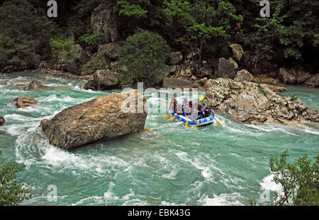 Rafting in den Gorges du Verdon, Frankreich, Provence Stockfoto