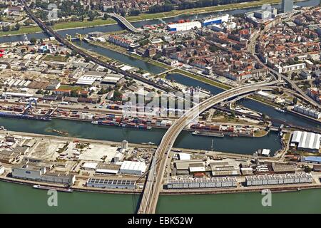 Luftbild, Binnenhafen Mannheim, Deutschland, Baden-Württemberg, Mannheim Stockfoto