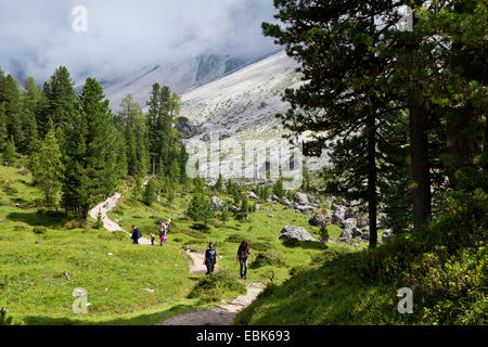 berühmten Wanderweg Adolf-Munkel-Weg in Berg Landschaft, Italien, Südtirol, Dolomiten Stockfoto