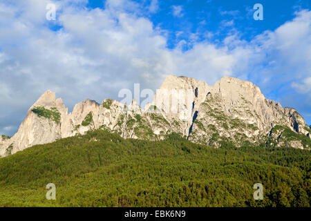 Schlern-Berg im Abendlicht, Italien, Südtirol, Dolomiten Stockfoto