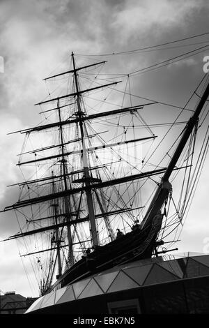 Cutty Sark Segelschiff am National Maritime Museum, Greenwich, London. Stockfoto