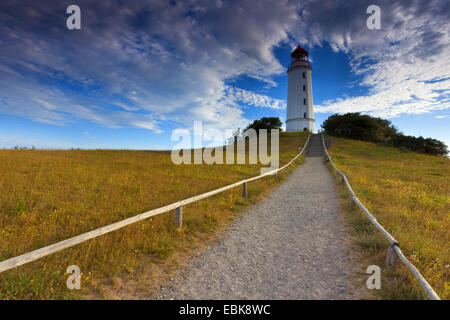 Sonnenaufgang am Leuchtturm, Deutschland, Mecklenburg-Vorpommern, Hiddensee Stockfoto