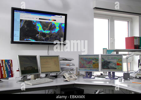 Arbeitsplatz der Meteorologe, Essen, Ruhrgebiet, Nordrhein-Westfalen, Deutschland Stockfoto