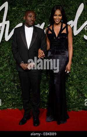 Naomi Campbell und Edward Enninful bei der britischen Mode-Awards 2014 in London. Stockfoto