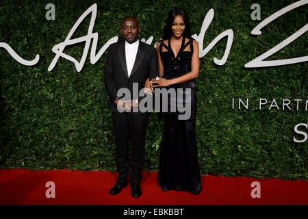 Naomi Campbell und Edward Enninful bei der britischen Mode-Awards 2014 in London. Stockfoto