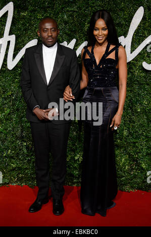 Naomi Campbell und Edward Enninful bei der britischen Mode-Awards 2014 in London. Stockfoto