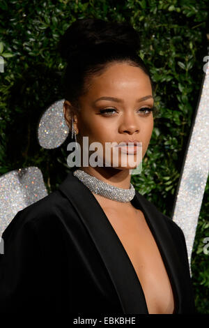 Rihanna bei den British Fashion Awards 2014 in London. Stockfoto