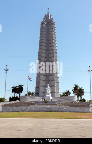 Statue von José Martí (José Julián Martí Pérez (28. Januar 1853 – 19, Mai 1895)), des Nationalhelden Kubas, befindet sich auf der northe Stockfoto