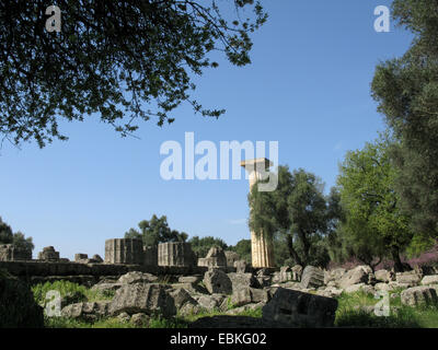 Tempel des Zeus in Olympia, Griechenland, Peloponnes, Olympia Stockfoto