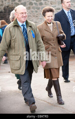 Llanelwedd, Powys, UK. 2. Dezember 2014. Prinzessin Anne besucht zum ersten Mal die Royal Welsh Winter Fair. Zusammen mit einigen anderen Mitgliedern der königlichen Familie Prinzessin Anne unterstützte der Royal Welsh Showground Society-Events und besuchte die Royal Welsh Show, 1981. Die Royal Welsh Winter Fair feiert sein 25-jähriges Jubiläum. Bildnachweis: Graham M. Lawrence/Alamy Live-Nachrichten. Stockfoto