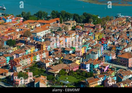 Luftaufnahme der Insel Burano, Venedig Lagune, Italien, Europa Stockfoto