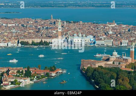 Luftaufnahme der Giudecca und San Giorgio Maggiore, Venedig, Italien, Europa Stockfoto