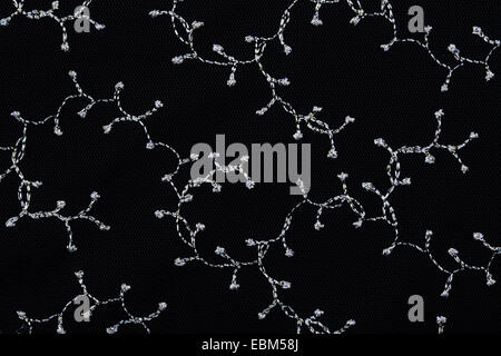 Schwarzes Material mit abstraktem Muster, Hintergrund oder Textur Stockfoto