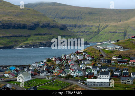 Eiði Dorf, Eysturoy Insel, Färöer Inseln, Dänemark Stockfoto