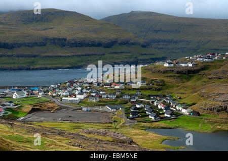 Eiði Dorf, Eysturoy Insel, Färöer Inseln, Dänemark Stockfoto