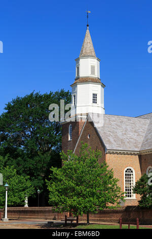 Bruton Gemeinde-Kirche, Colonial Williamsburg, Virginia, USA Stockfoto