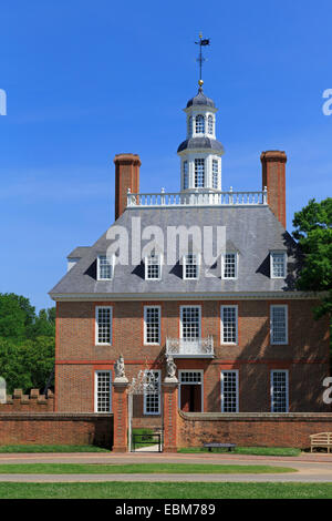 Gouverneurspalastes, Colonial Williamsburg, Virginia, USA Stockfoto