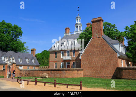 Gouverneurspalastes, Colonial Williamsburg, Virginia, USA Stockfoto