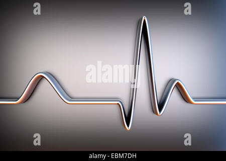 Eine ECG-Linie. 3D Illustration. Stockfoto