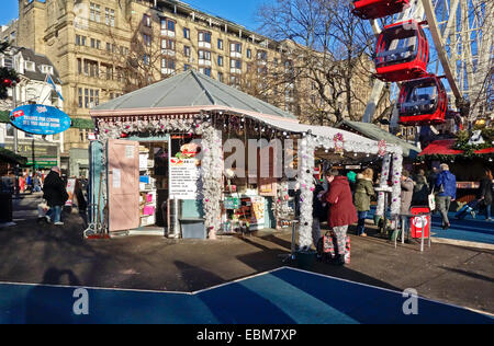 Edinburgh 2014 Weihnachtsmarkt im schottischen Edinburgh Princes Street Gardens Stockfoto