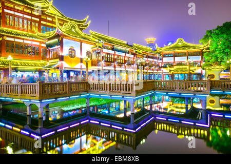 Shanghai, China am Yuyuan Garten Bezirk. Stockfoto
