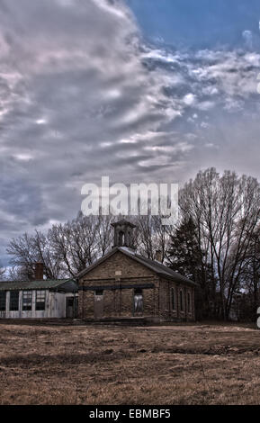 Sunnyside Schule in Menomonee Falls erbaut 1875 HDR Stockfoto