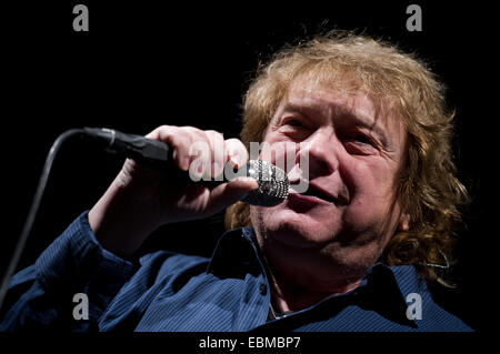 Freiburg, Deutschland. 2. Dezember 2014.  Lou Gramm (Foreigner) tritt in der Rothaus Arena. Foto: Miroslav Dakov / Alamy Live News Stockfoto