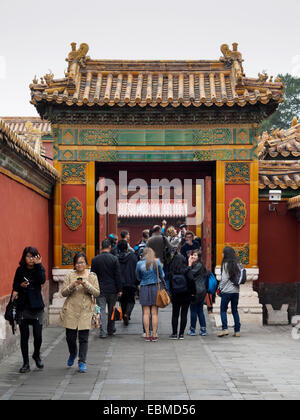 Eingang in die Konkubinen, die lebenden Viertel an der verbotenen Stadt, Peking, China Stockfoto