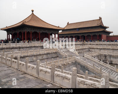 Halle der mittleren Harmonie innerhalb der verbotenen Stadt in Peking, China, Asien Stockfoto