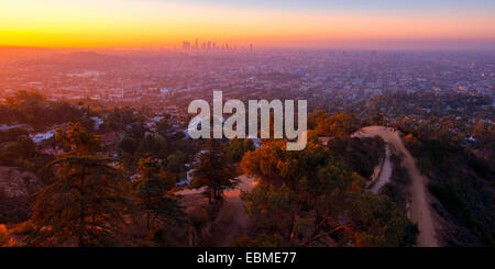 Sunrise-Blick vom Griffith Observatory, Los Angeles, Kalifornien, USA Stockfoto