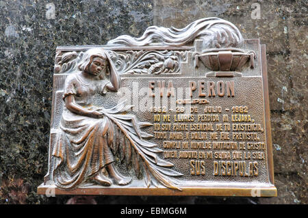 Grab von Eva Perón in Buenos Aires, Argentinien Stockfoto