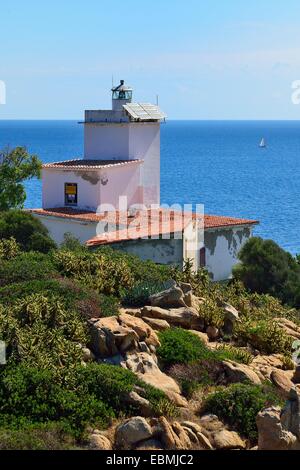 Leuchtturm am Capo Ferrato, Costa Rei, Cagliari, Sardinien Provinz, Italien Stockfoto