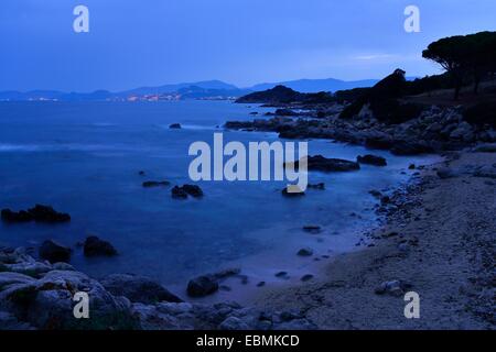 Capo Ferrato bei Nacht, Costa Rei, Provinz von Cagliari, Sardinien, Italien Stockfoto