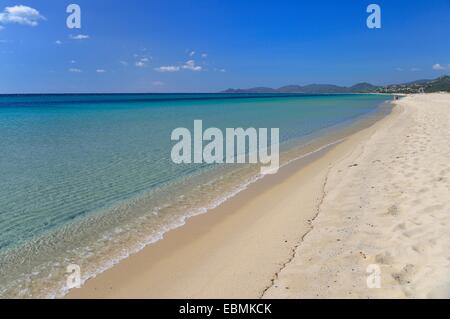 Meilen von sandigen Strand Costa Rei, Cagliari, Sardinien Provinz, Italien Stockfoto