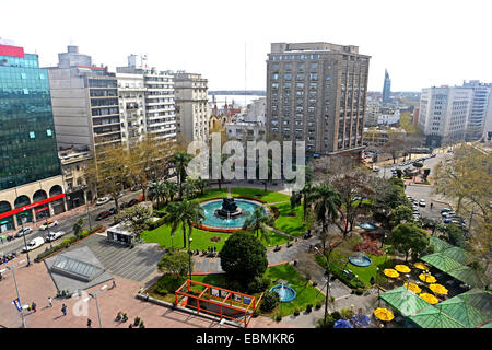 Blick auf Plaza Fabini Montevideo Uruguay Stockfoto