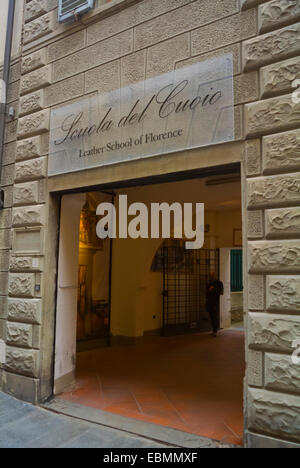 Scuola del Cuoio, Leder machen Schule, Bezirk Santa Croce, Florenz, Toskana, Italien Stockfoto