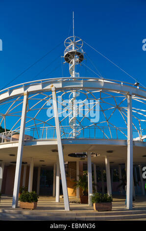 Aussichtsplattform, Blue Moon Beach, Lido, Venedig, Italien Stockfoto