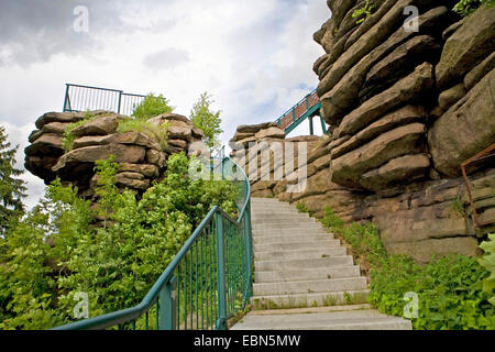 Naturdenkmal Greifensteine, Deutschland, Sachsen, Ehrenfriedersdorf Stockfoto