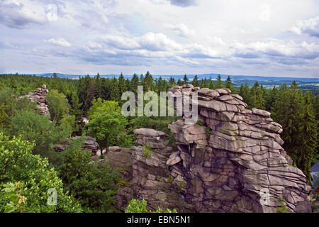 Naturdenkmal Greifensteine, Deutschland, Sachsen, Ehrenfriedersdorf Stockfoto