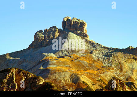 Blick auf die Schwabenalpenkopf im Bereich Tre Cime di Lavaredo, Italien, Südtirol, Dolomiten Stockfoto