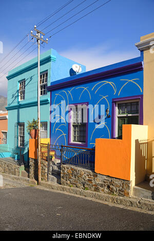 bunte Häuser der Malayan Bezirk Bo Kaap, Südafrika, Western Cape, Kapstadt Stockfoto