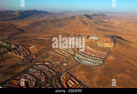 Luftbild, Ferienhaus Gebiet an der östlichen Küste von Fuerteventura, Kanarische Inseln, Fuerteventura, Caleta de Fuste Stockfoto